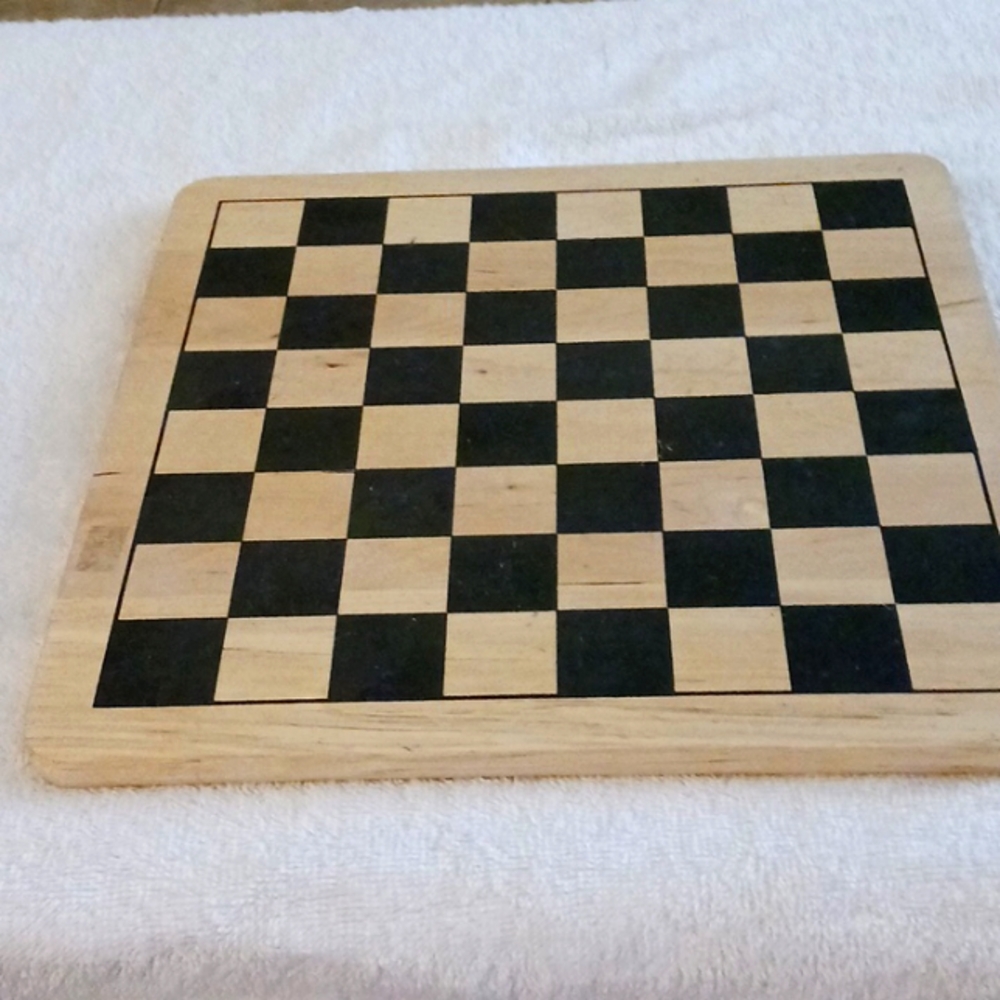 All wood chess,checkers, Chinese checkers vintage board1950's-80's slight bow.